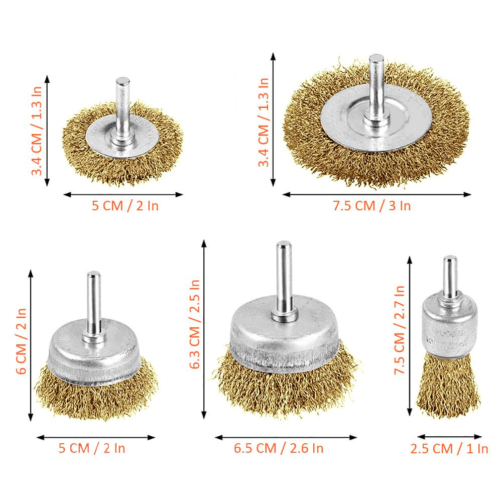 Set de gratas de alambre de 5 piezas