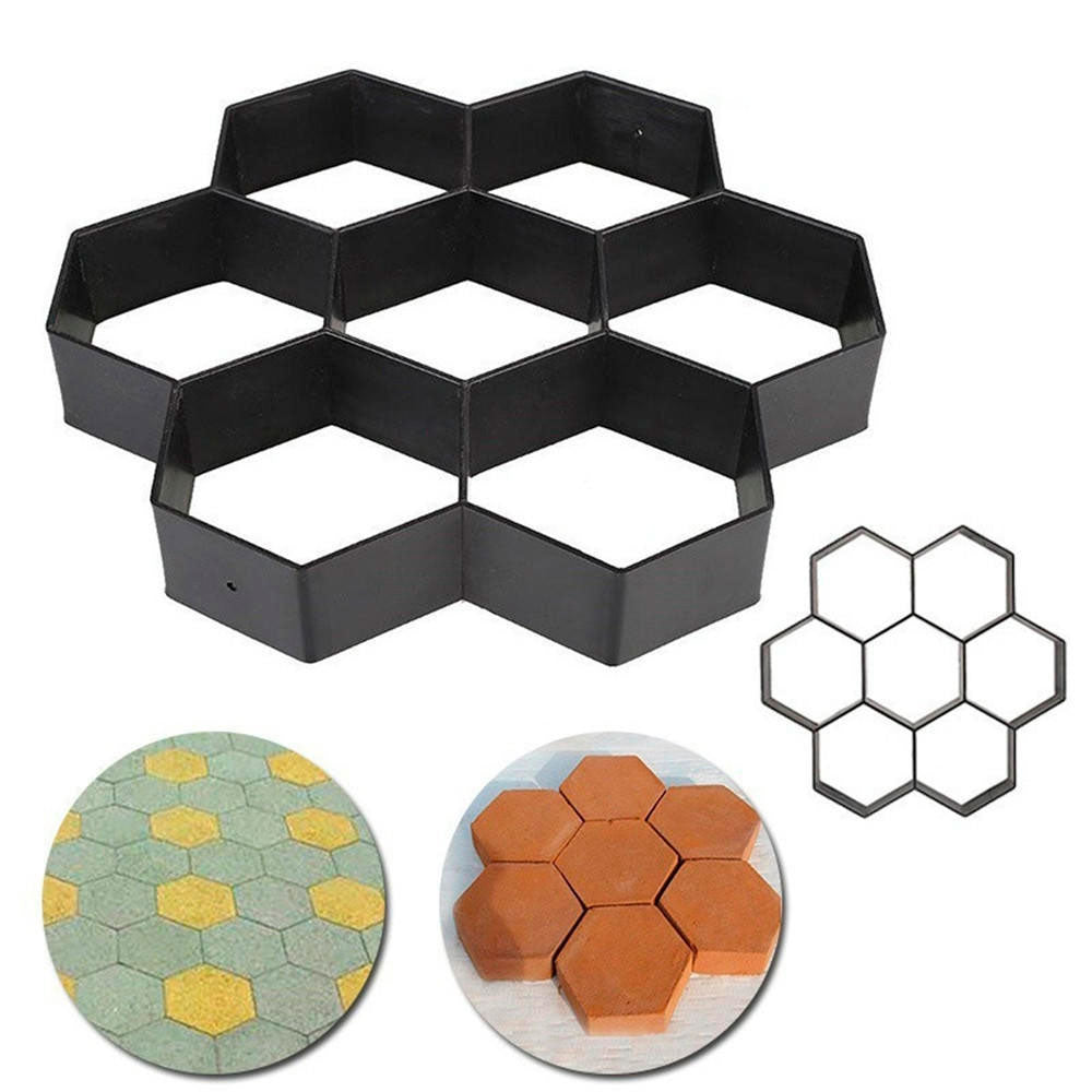 Molde para camino de concreto hexagonal