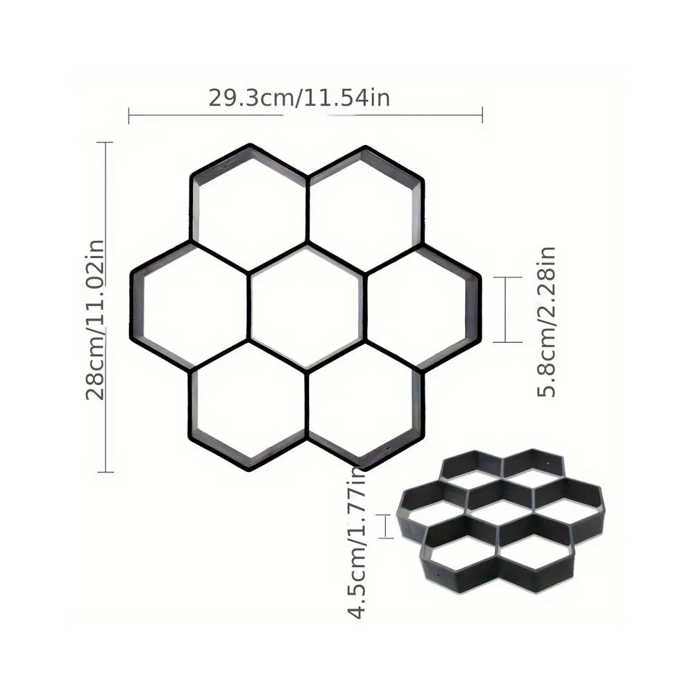 Molde para camino de concreto hexagonal