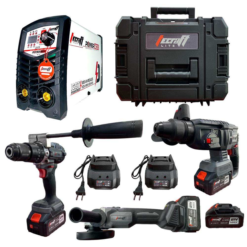 SOLDADOR MMA/TIG LIFT 100AH 110V + KIT DE HERRAMIENTAS INALÁMBRICAS