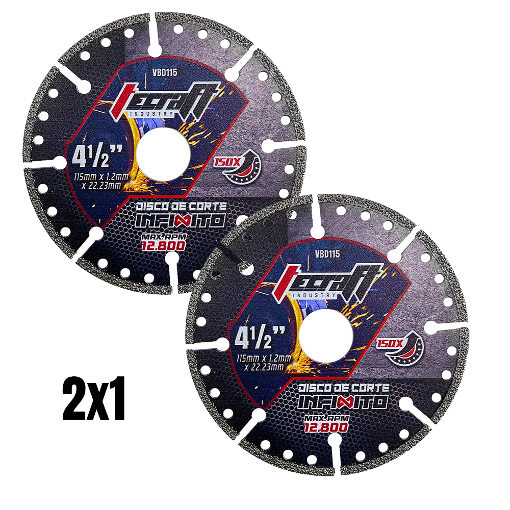 2X1 Disco de corte infinito 4.1/2" para metal