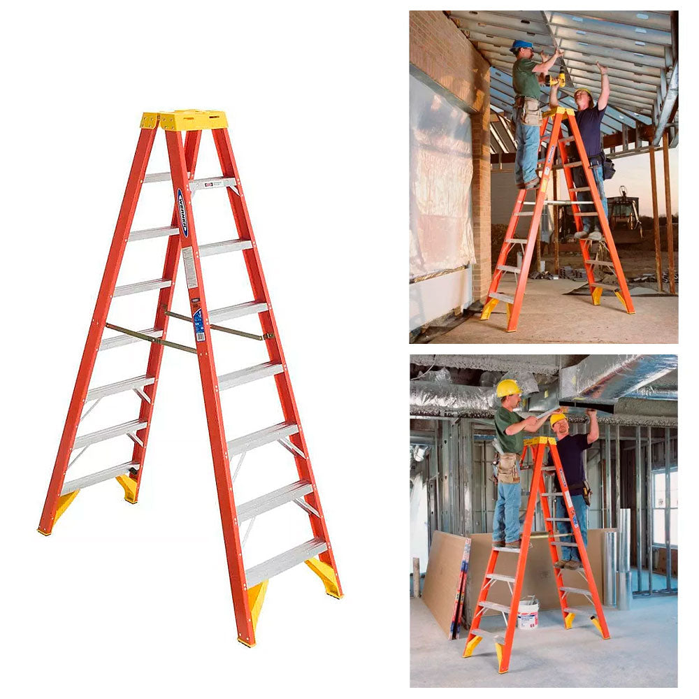 Escalera de fibra de vidrio en forma de A