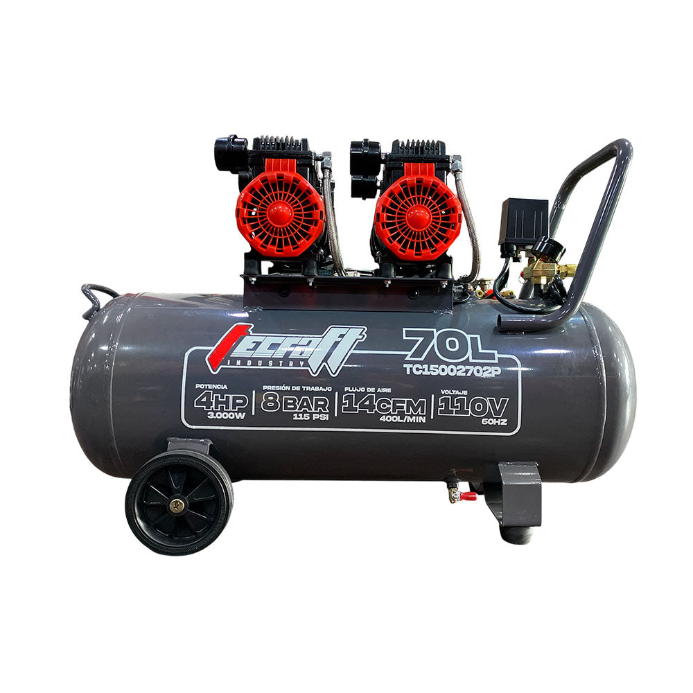 Compresor Sin Aceite 70L 4HP 110v