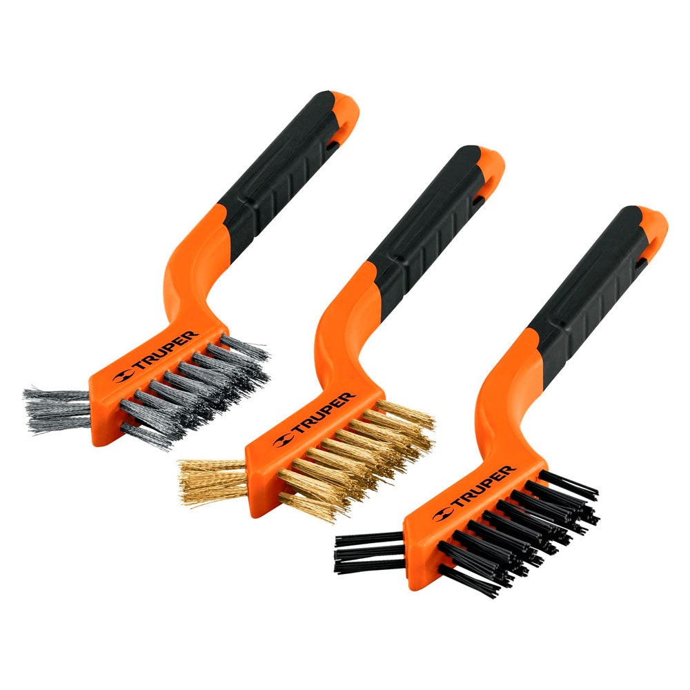 Juego de 3 mini cepillos de alambre