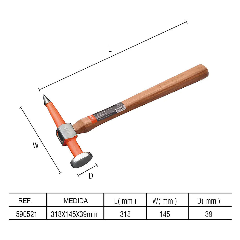 Martillo de Impacto para Latonería de Punta Recta 260g