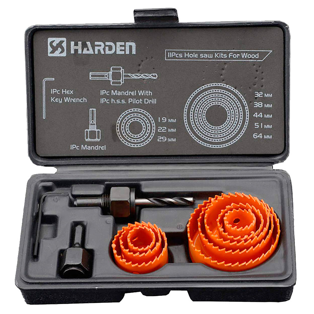 Set de copa sierra para madera 11 piezas
