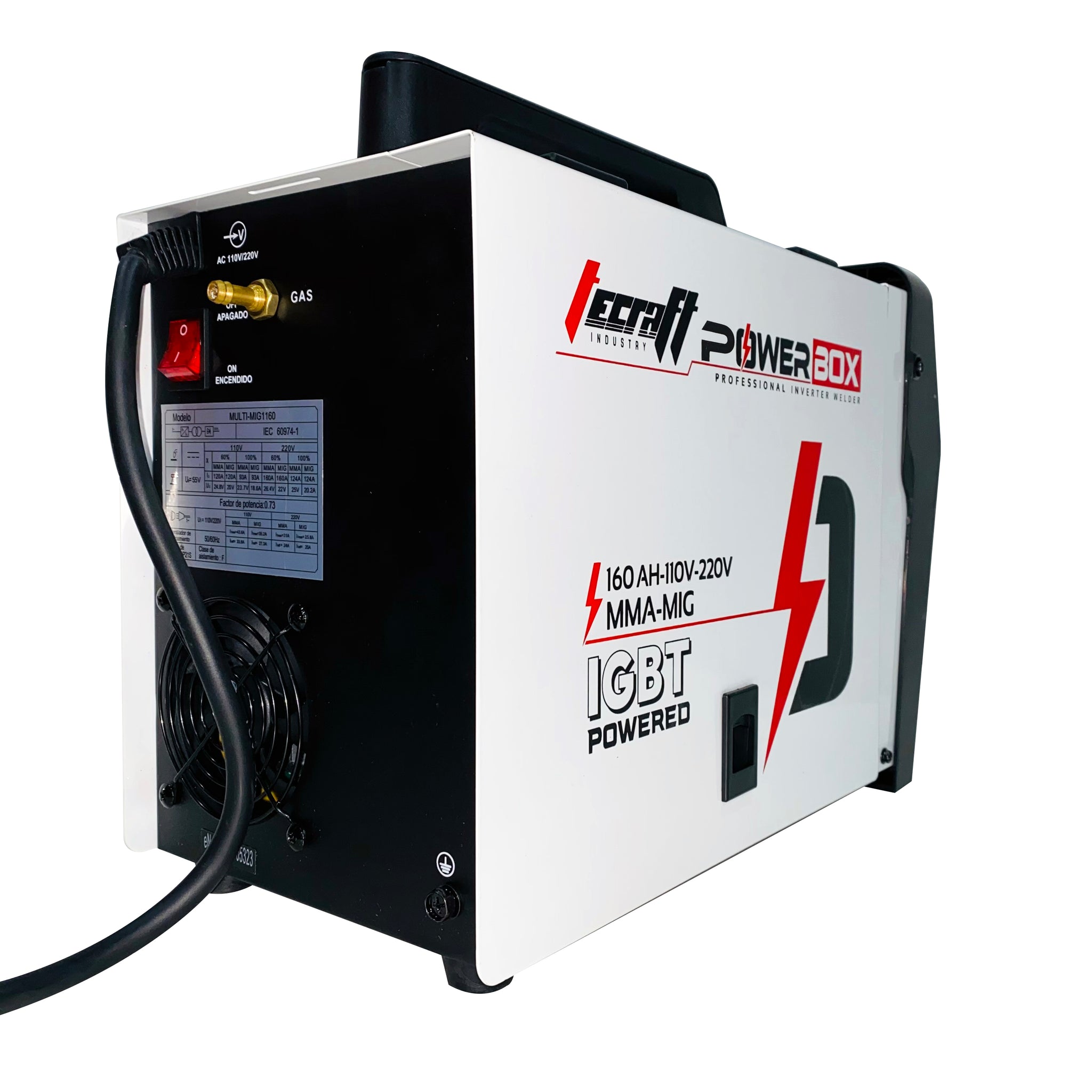 Soldador Inversor Multiproceso MMA/MIG/TIG LIFT 160AH 110V/220V