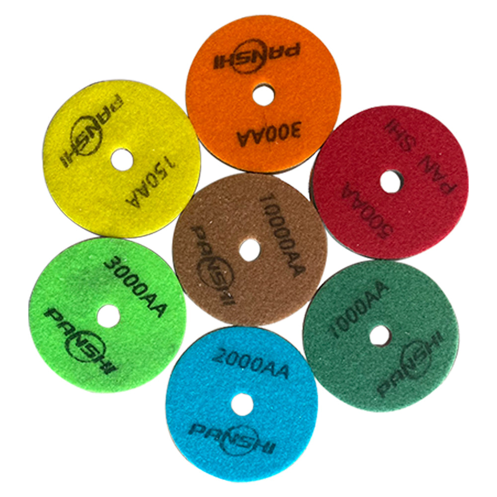 Set de discos de fibra para pulir mármol 7pzas
