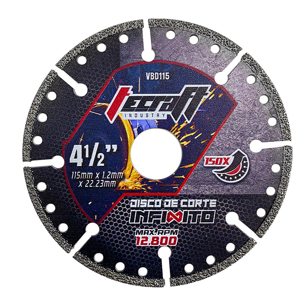 2X1 Disco de corte infinito 4.1/2" para metal