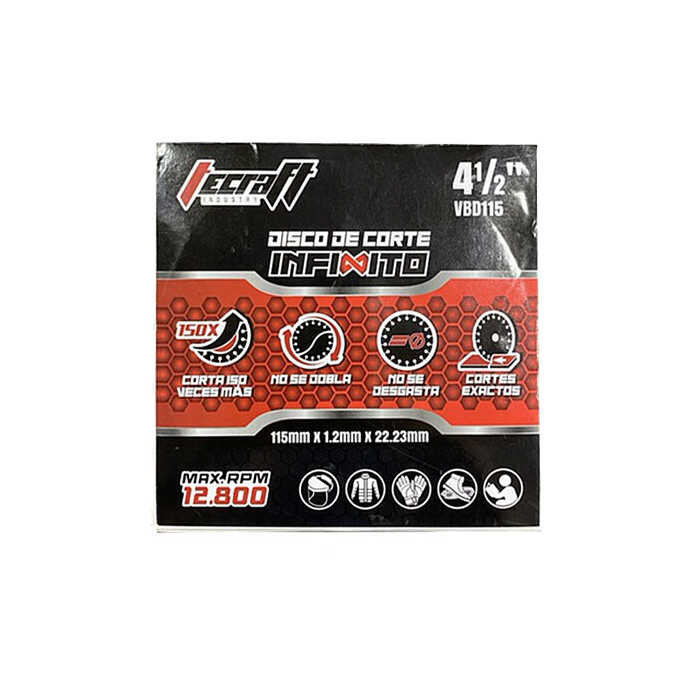 2X1 Disco de corte infinito 4.1/2" para metal
