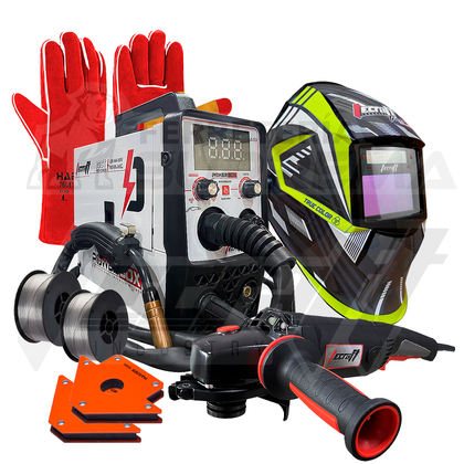SOLDADOR MMA/MIG/ TIG LIFT 120AH 110V + CARETA + PULIDORA + 2 ROLLOS + GUANTES + 2 ESCUADRAS