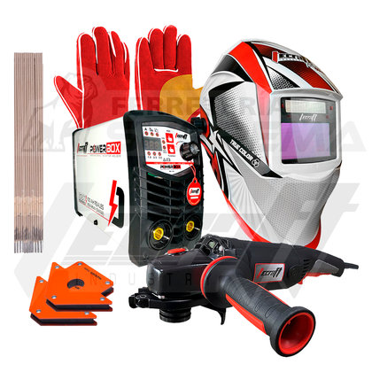 SOLDADOR MMA/TIG LIFT 100AH 110V + CARETA + PULIDORA + 1KG 6013 + GUANTES + 2 ESCUADRAS