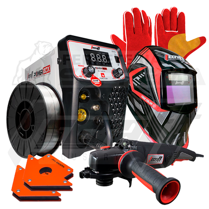 SOLDADOR MMA/MIG/ TIG LIFT 160AH 110/220V + CARETA + PULIDORA + 1 ROLLO FLUX + GUANTES + 2 ESCUADRAS