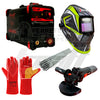 SOLDADOR INVERSOR 250AH 220V + PULIDORA 4.1/2" SIN ESCOBILLAS + CARETA FOTOSENSIBLE TRUE COLOR + 1KG 7018 1/8" + GUANTES DE CARNAZA (Copia)