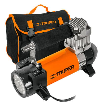 Compresor de aire 12 V portátil, para auto, marca Truper.