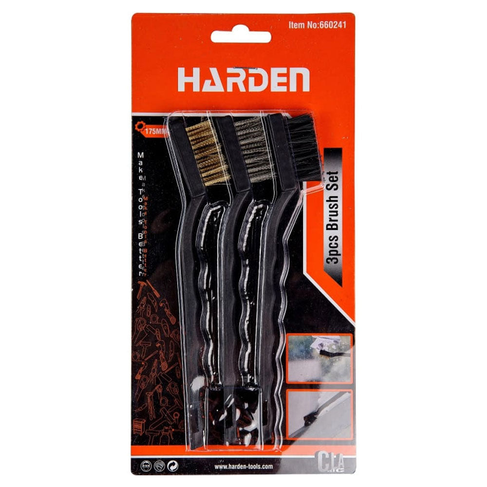 Set De 3 Mini Cepillos Alambre Acero Nylon Lion Tools