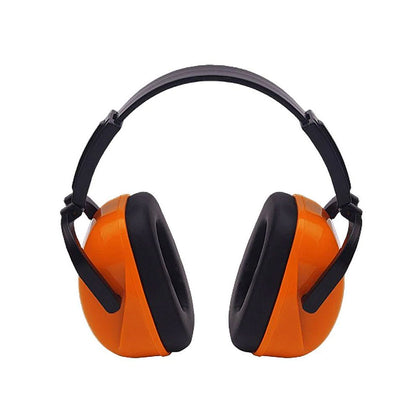 Protector auditivo tipo copa con diseño plegable para transportar y almacenar cómodamente.