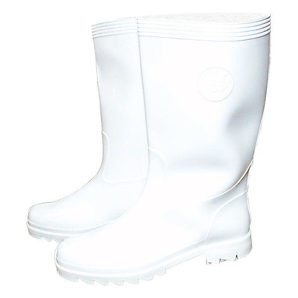 Bota de caucho fabricada en PVC color blanco – Ferretería Suprema