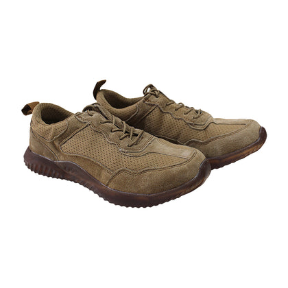 Zapato de seguridad con puntera de acero, malla transpirable, forro interior de nylon alta calidad.